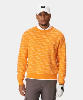 Orange Intarsia Oversized Crewneck