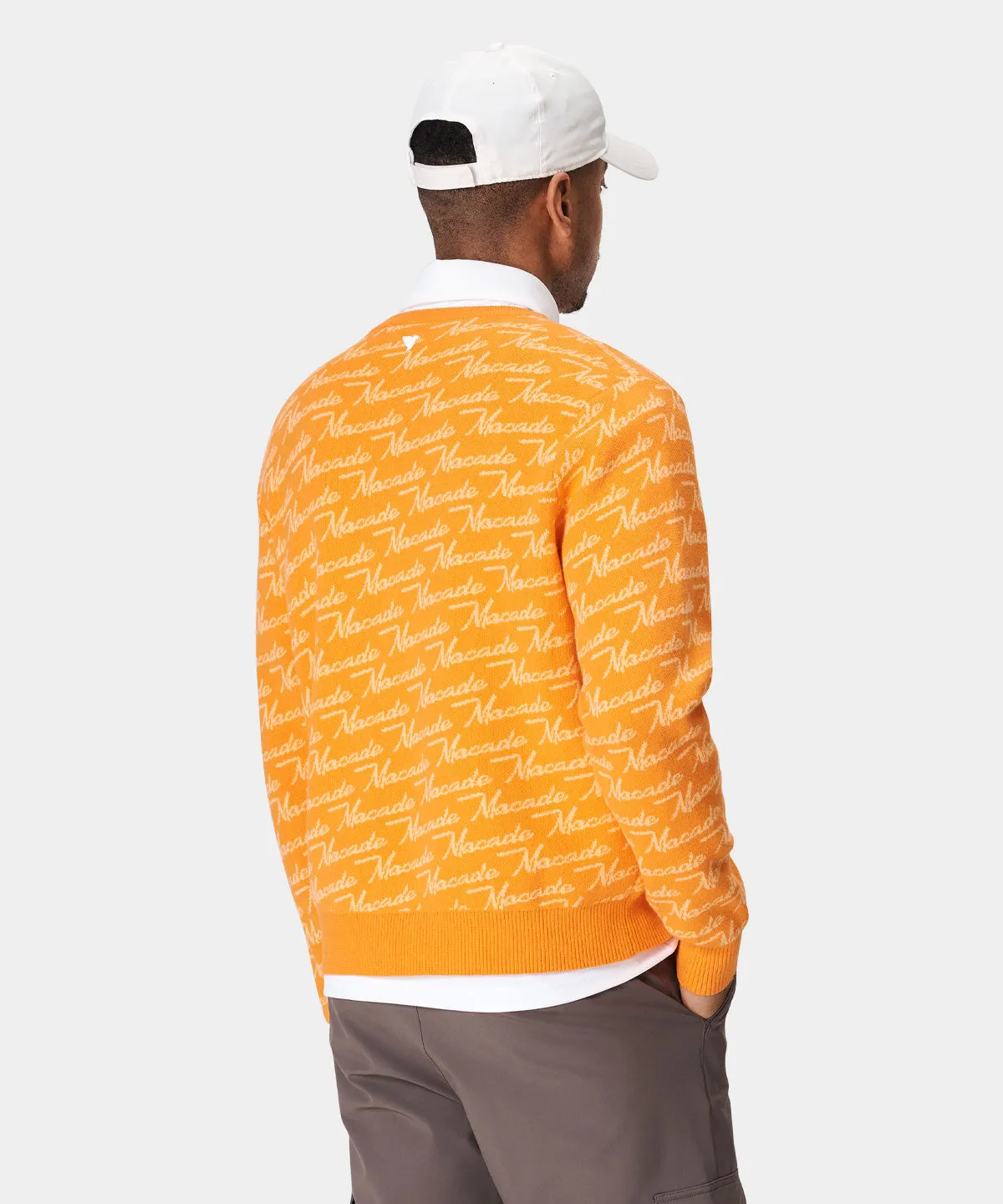 Orange Intarsia Oversized Crewneck