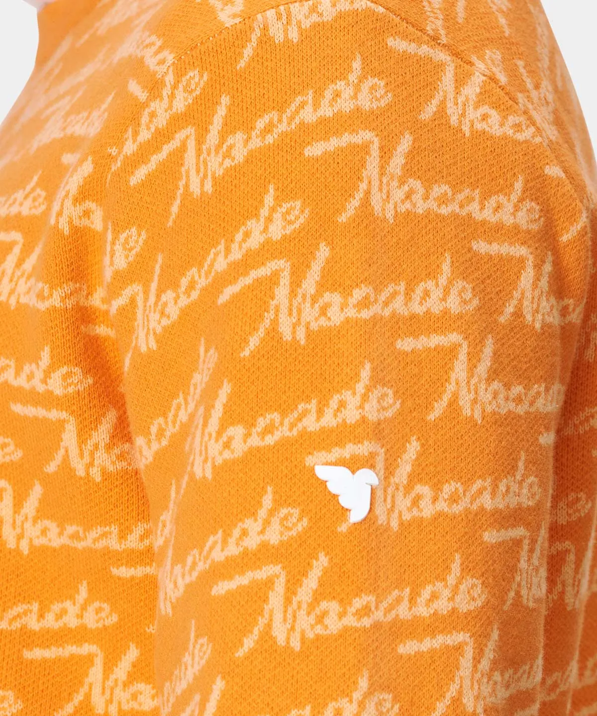 Orange Intarsia Oversized Crewneck