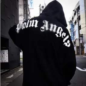 Palm Angels Hoodie Velvet Padded Hooded Sweatshirt Men's and Women's Couple Hoodies Coat