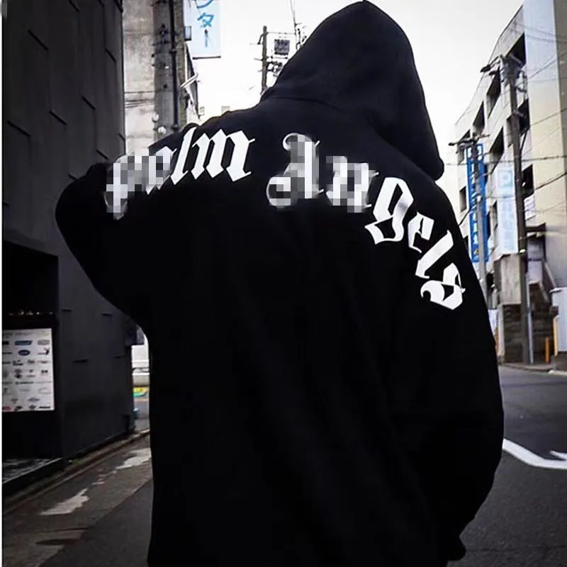 Palm Angels Hoodie Velvet Padded Hooded Sweatshirt Men's and Women's Couple Hoodies Coat