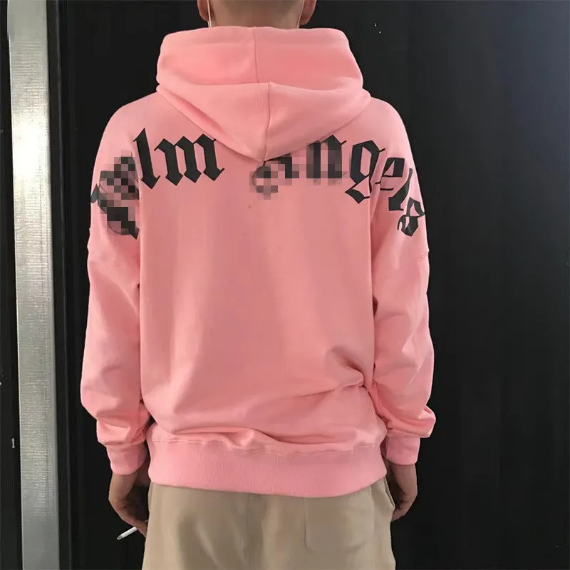 Palm Angels Hoodie Velvet Padded Hooded Sweatshirt Men's and Women's Couple Hoodies Coat