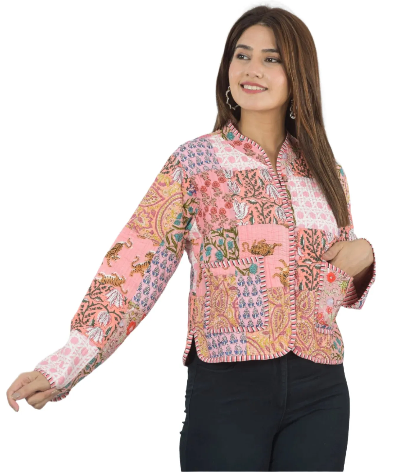 Pink Reversible Quilted Jacket