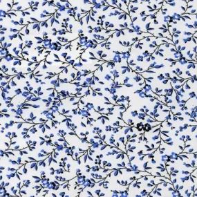 Printed White with Blue Leaves Classic Custom Shirt