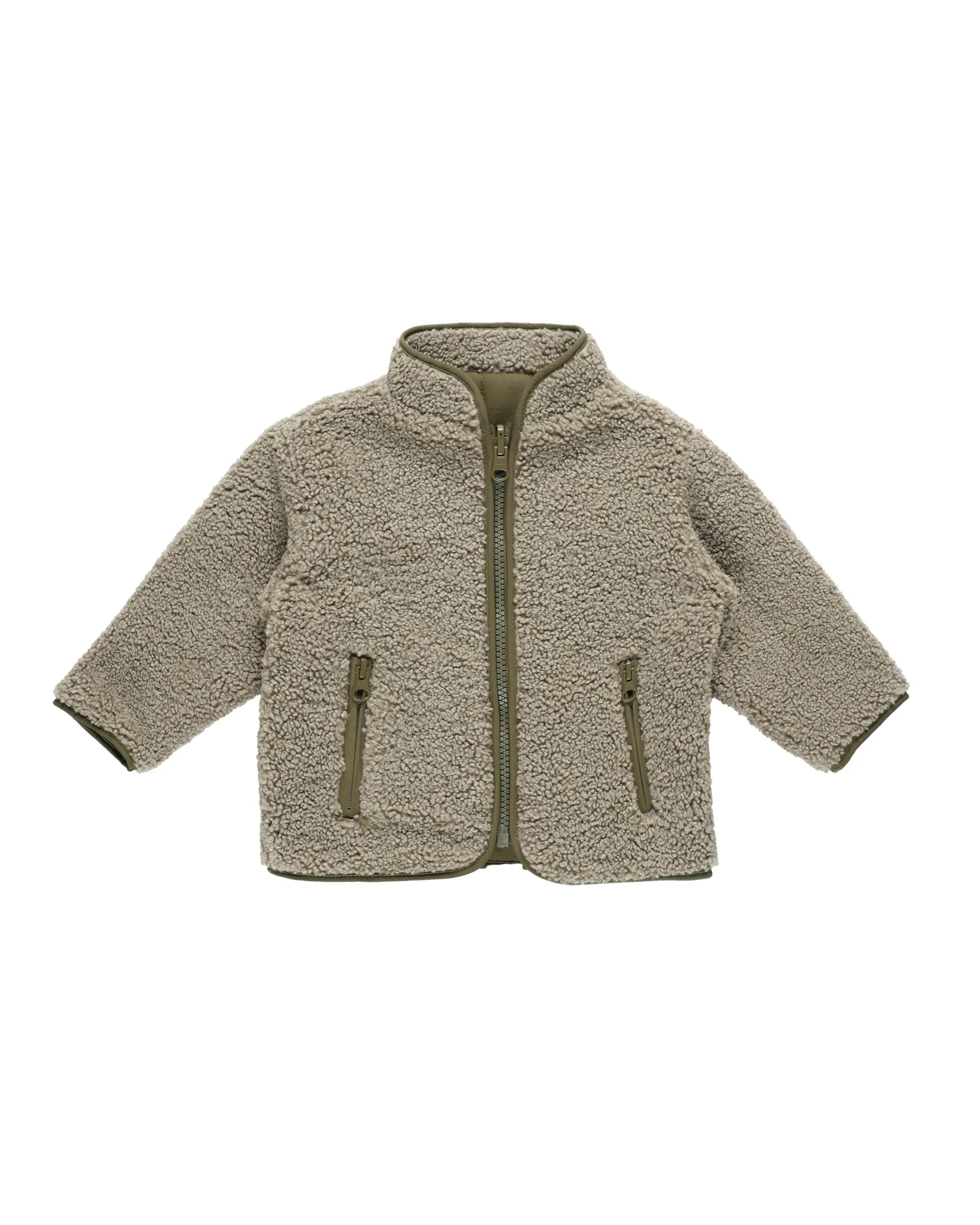 Quincy Mae Shearling Jacket -Olive FINAL SALE