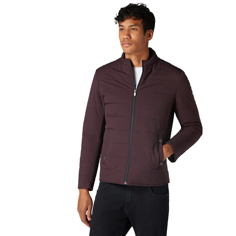 Remus Uomo Slim Fit Quilted Casual Coat | Wine