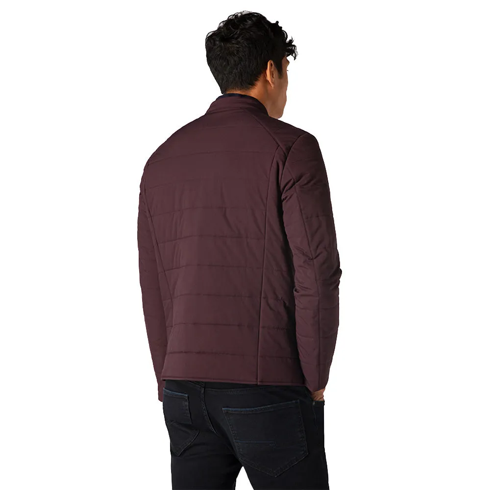 Remus Uomo Slim Fit Quilted Casual Coat | Wine