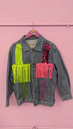 Rework Vintage Denim Jacket in Acid Lightning