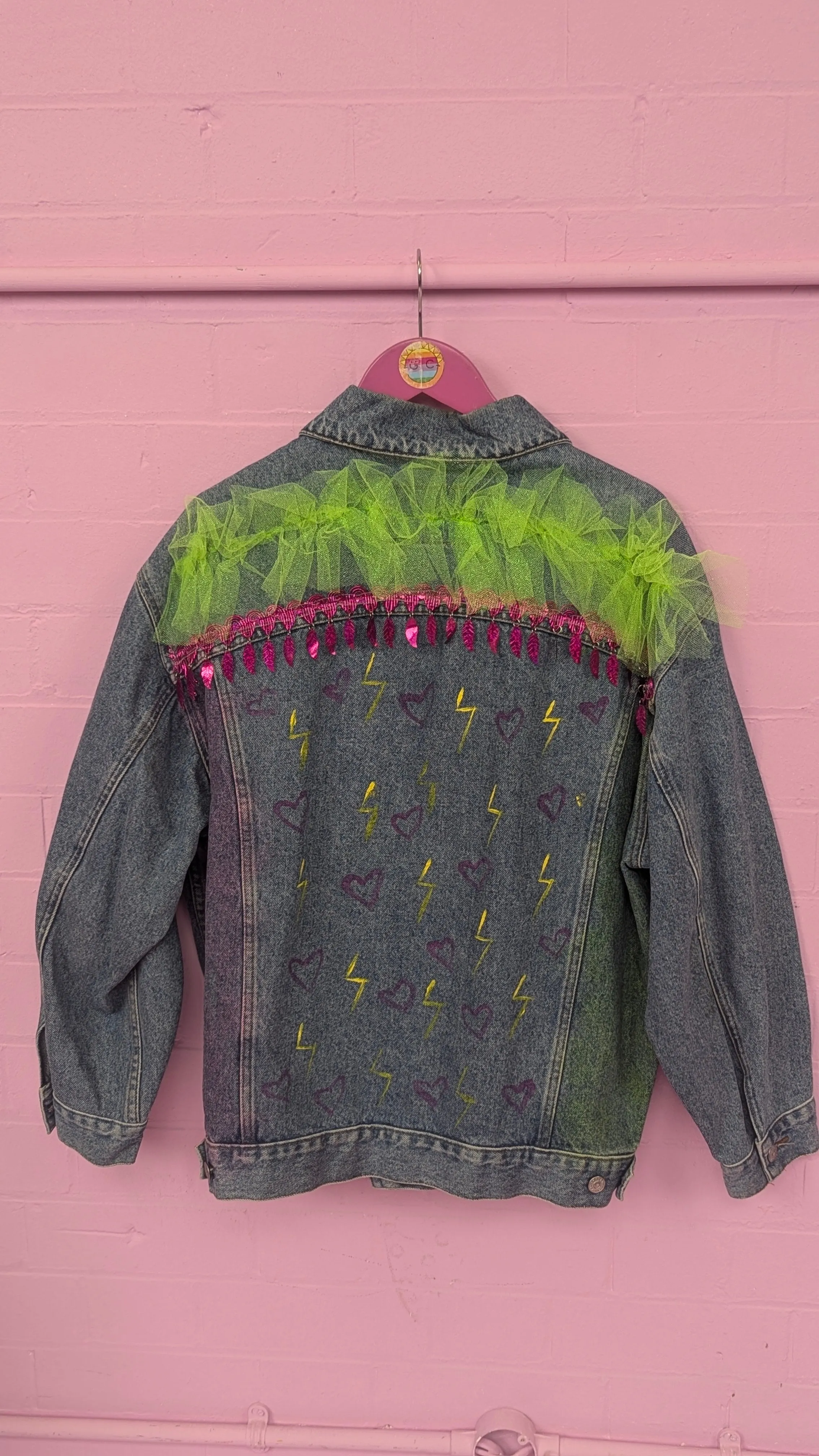 Rework Vintage Denim Jacket in Acid Lightning