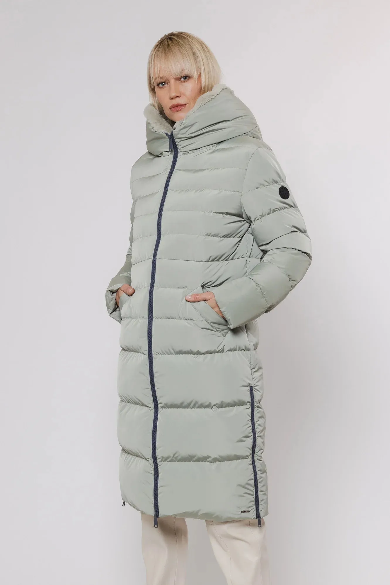 Rino & Pelle Coat - Keila Faux Fur Lining - Artichoke