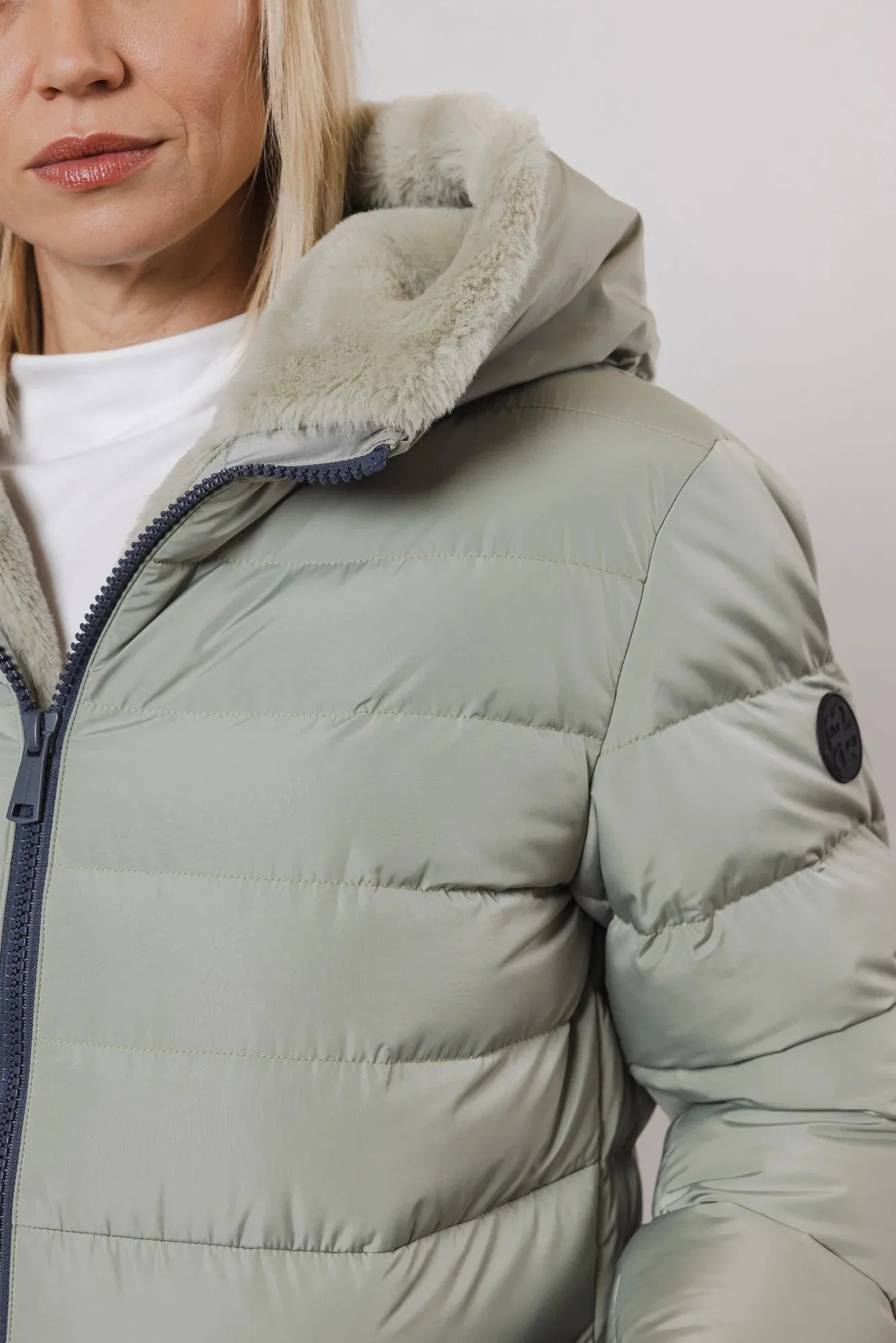 Rino & Pelle Coat - Keila Faux Fur Lining - Artichoke