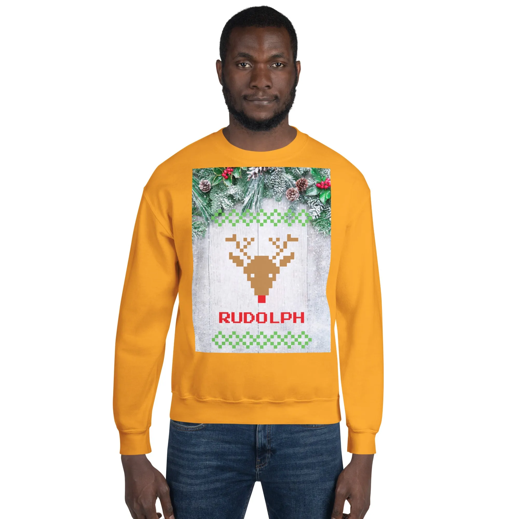 Rudolph Christmas Sweatshirt (Glamourange Christmas Sweatshirt Men)