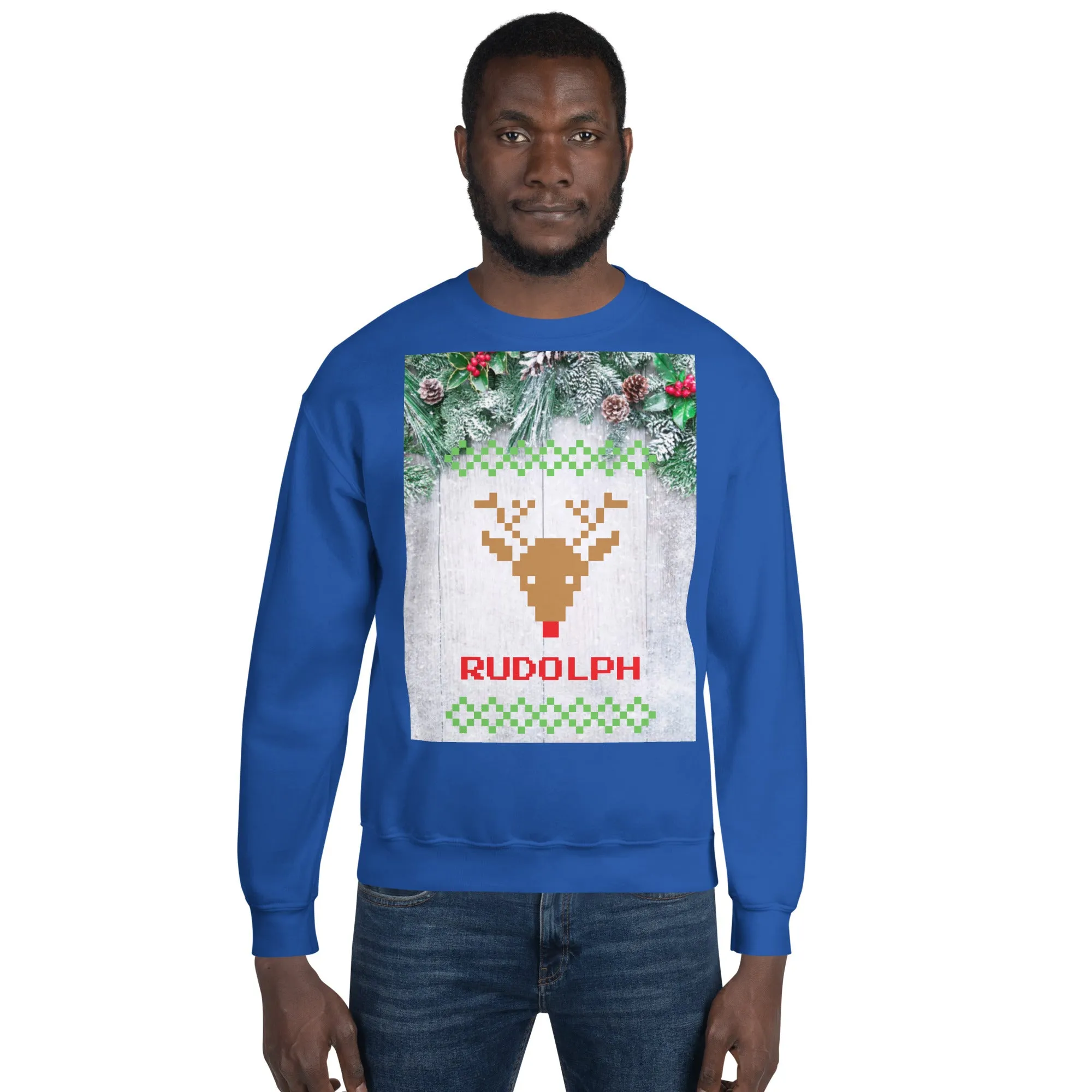 Rudolph Christmas Sweatshirt (Glamourange Christmas Sweatshirt Men)