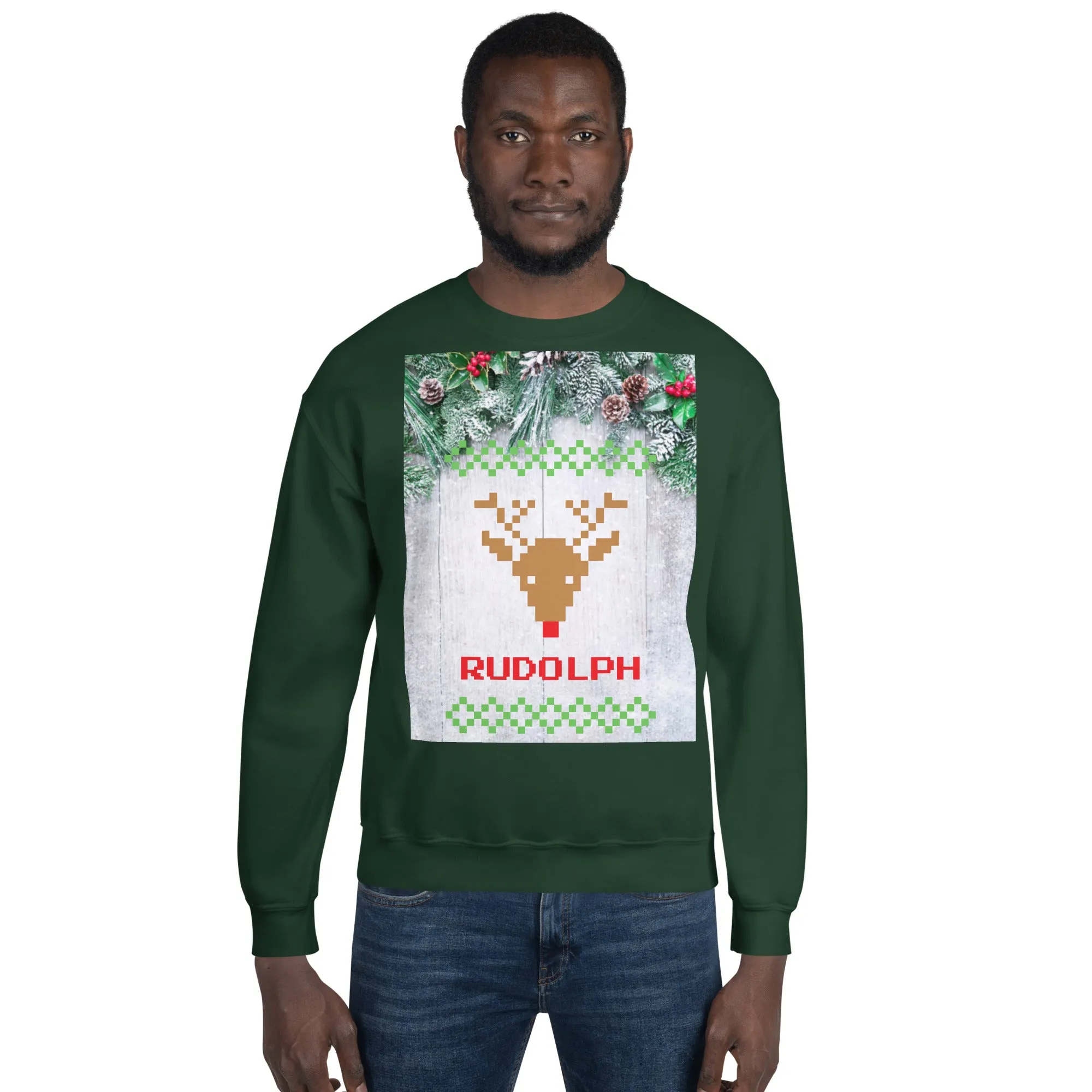 Rudolph Christmas Sweatshirt (Glamourange Christmas Sweatshirt Men)