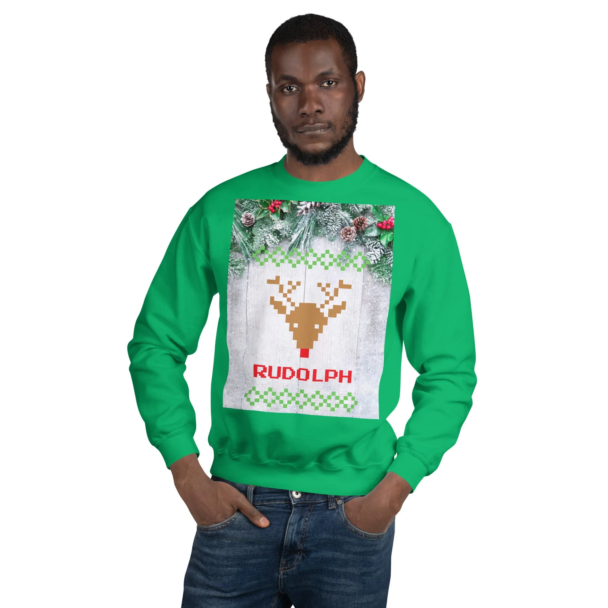 Rudolph Christmas Sweatshirt (Glamourange Christmas Sweatshirt Men)
