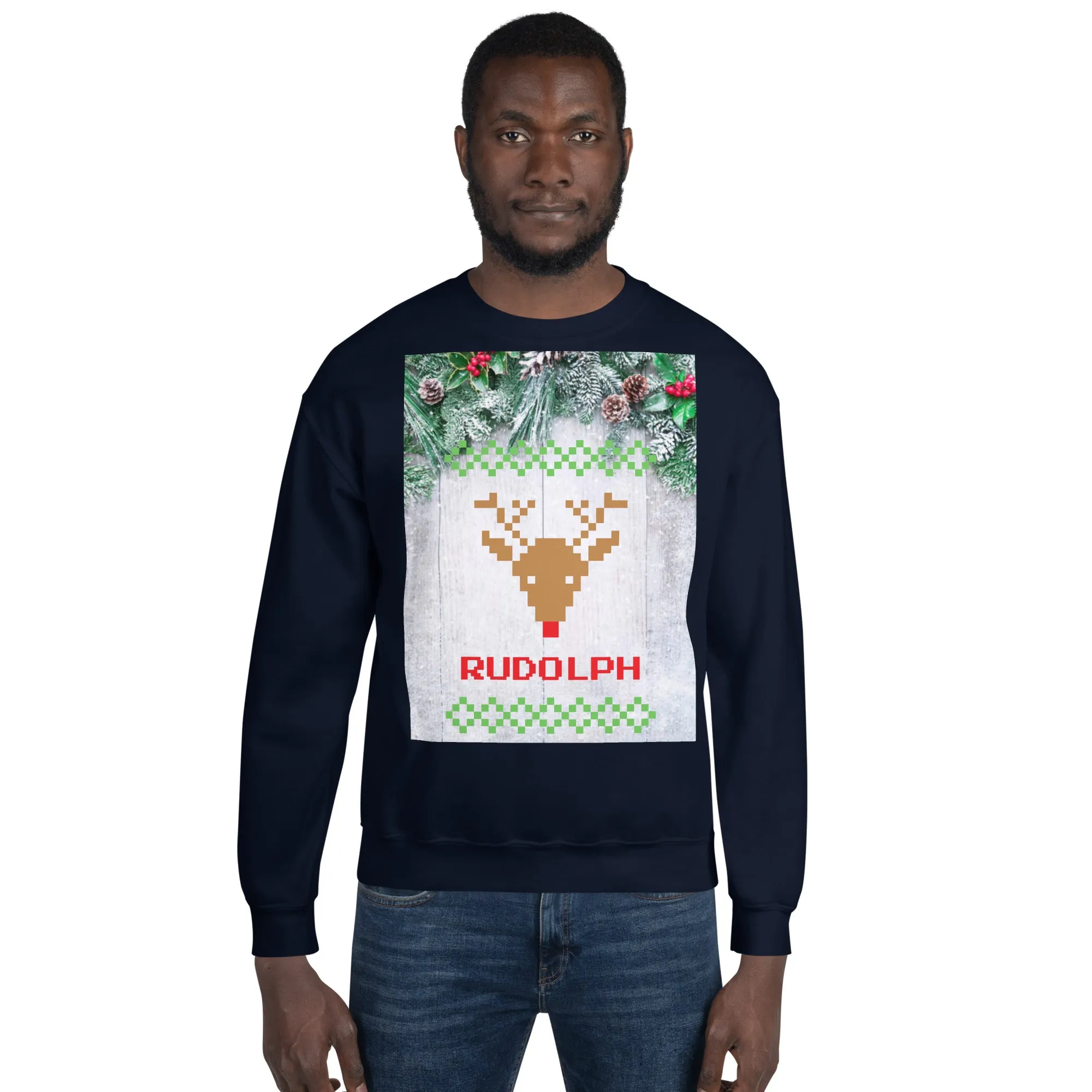 Rudolph Christmas Sweatshirt (Glamourange Christmas Sweatshirt Men)
