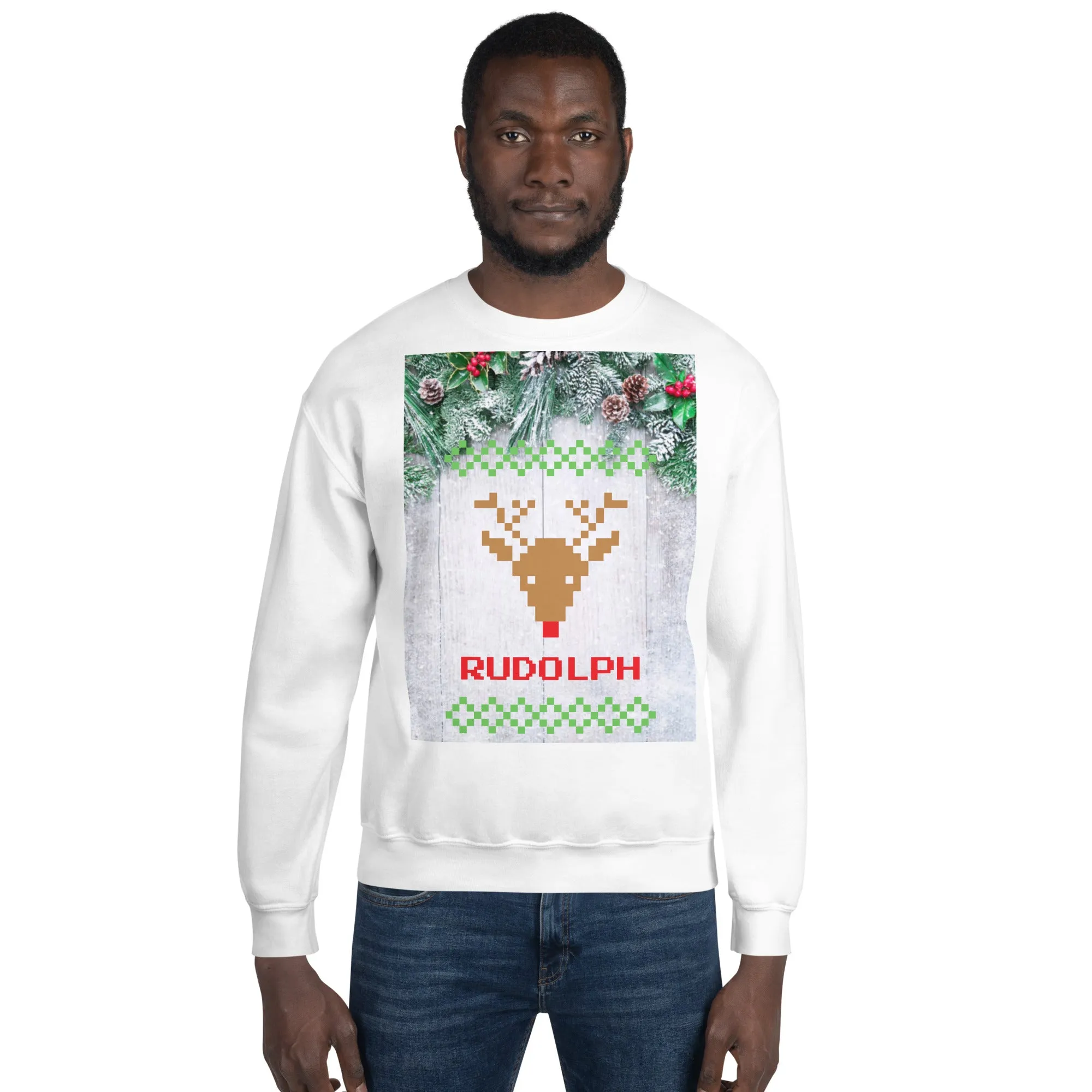 Rudolph Christmas Sweatshirt (Glamourange Christmas Sweatshirt Men)