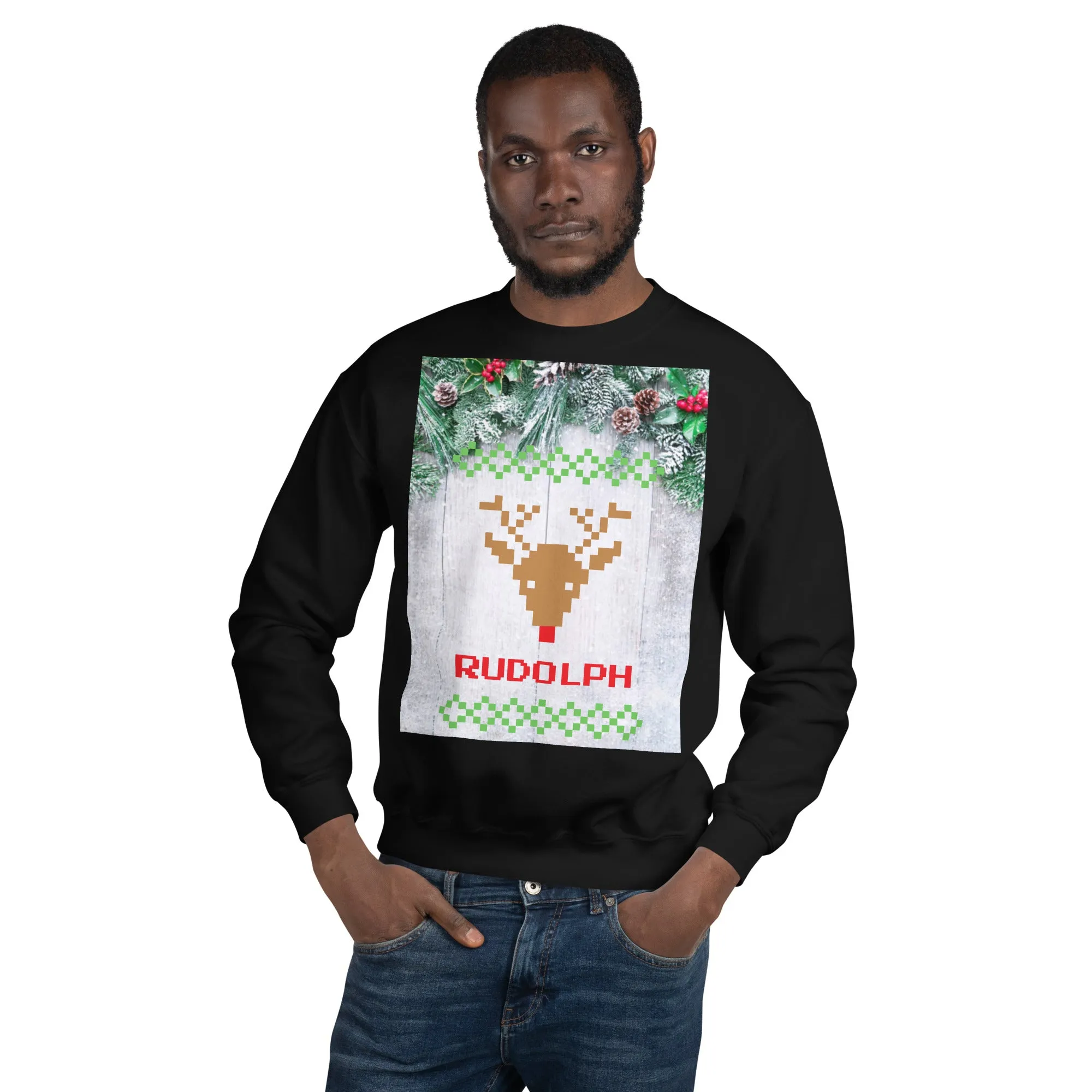 Rudolph Christmas Sweatshirt (Glamourange Christmas Sweatshirt Men)