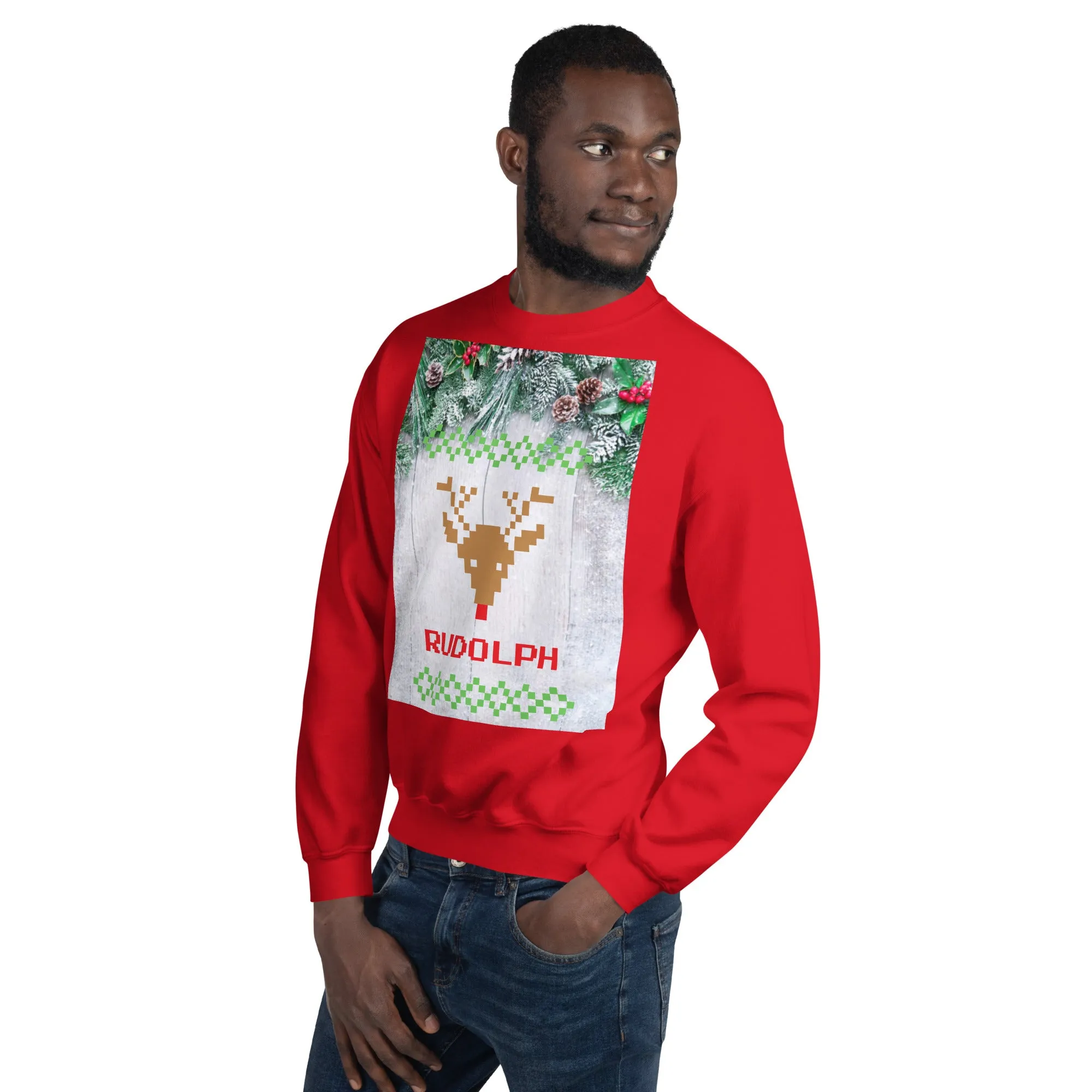 Rudolph Christmas Sweatshirt (Glamourange Christmas Sweatshirt Men)