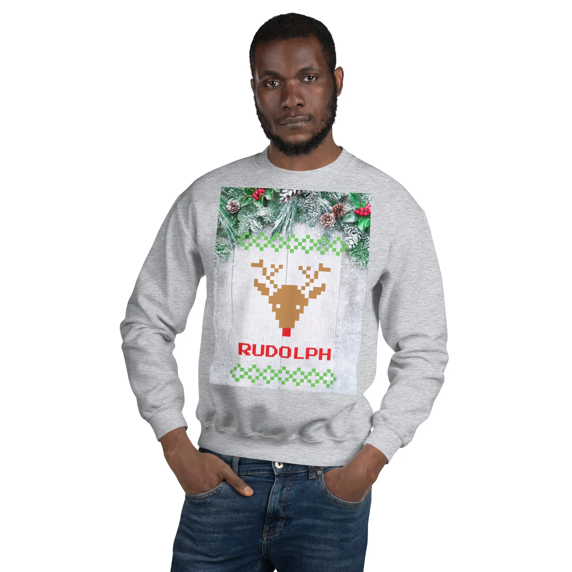 Rudolph Christmas Sweatshirt (Glamourange Christmas Sweatshirt Men)