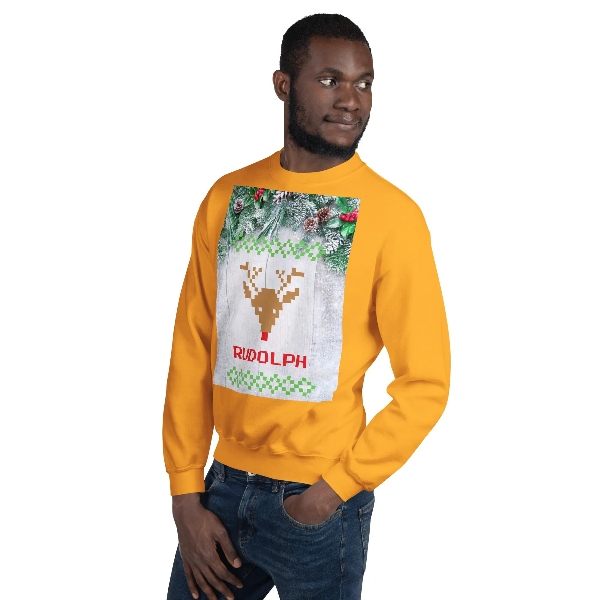 Rudolph Christmas Sweatshirt (Glamourange Christmas Sweatshirt Men)