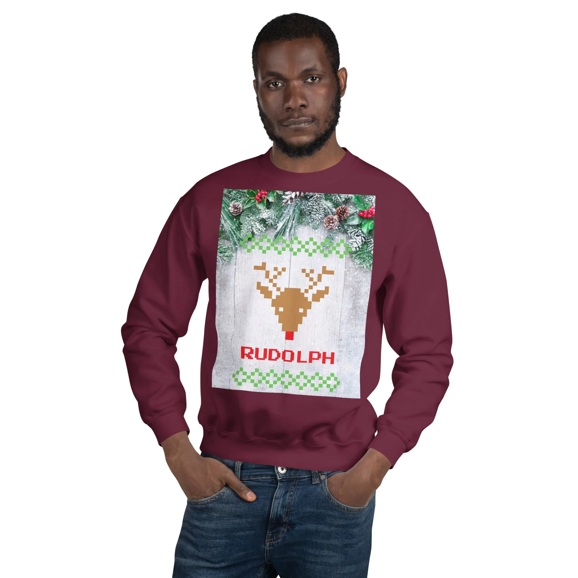 Rudolph Christmas Sweatshirt (Glamourange Christmas Sweatshirt Men)