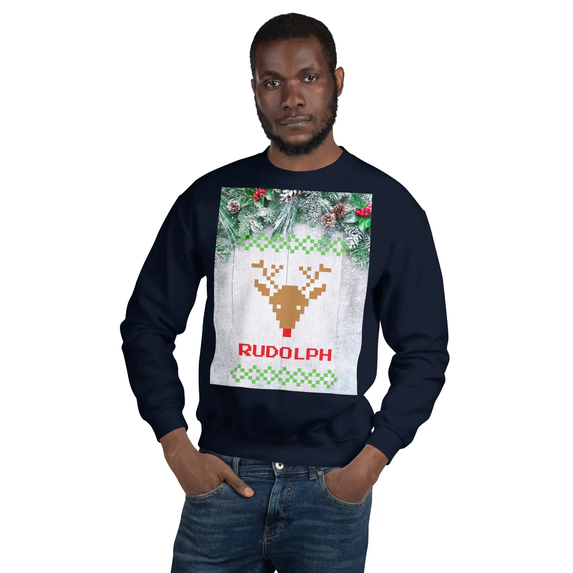 Rudolph Christmas Sweatshirt (Glamourange Christmas Sweatshirt Men)