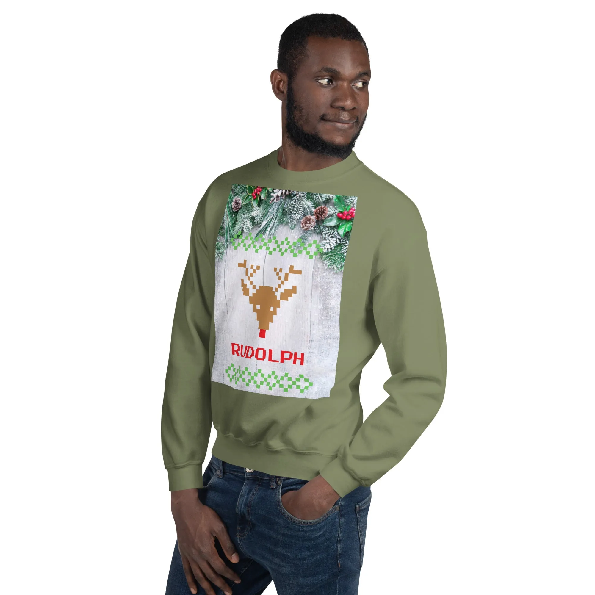 Rudolph Christmas Sweatshirt (Glamourange Christmas Sweatshirt Men)