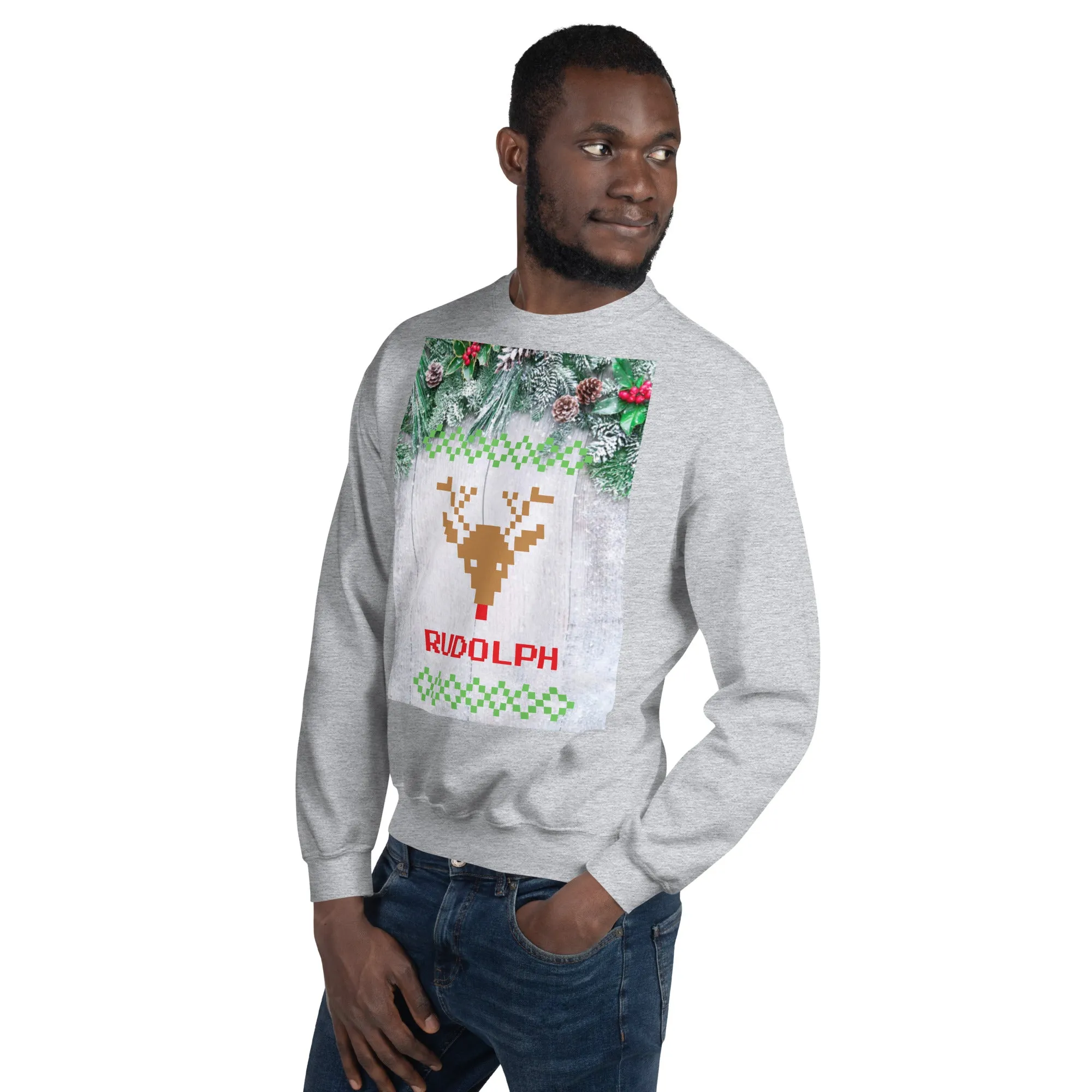 Rudolph Christmas Sweatshirt (Glamourange Christmas Sweatshirt Men)