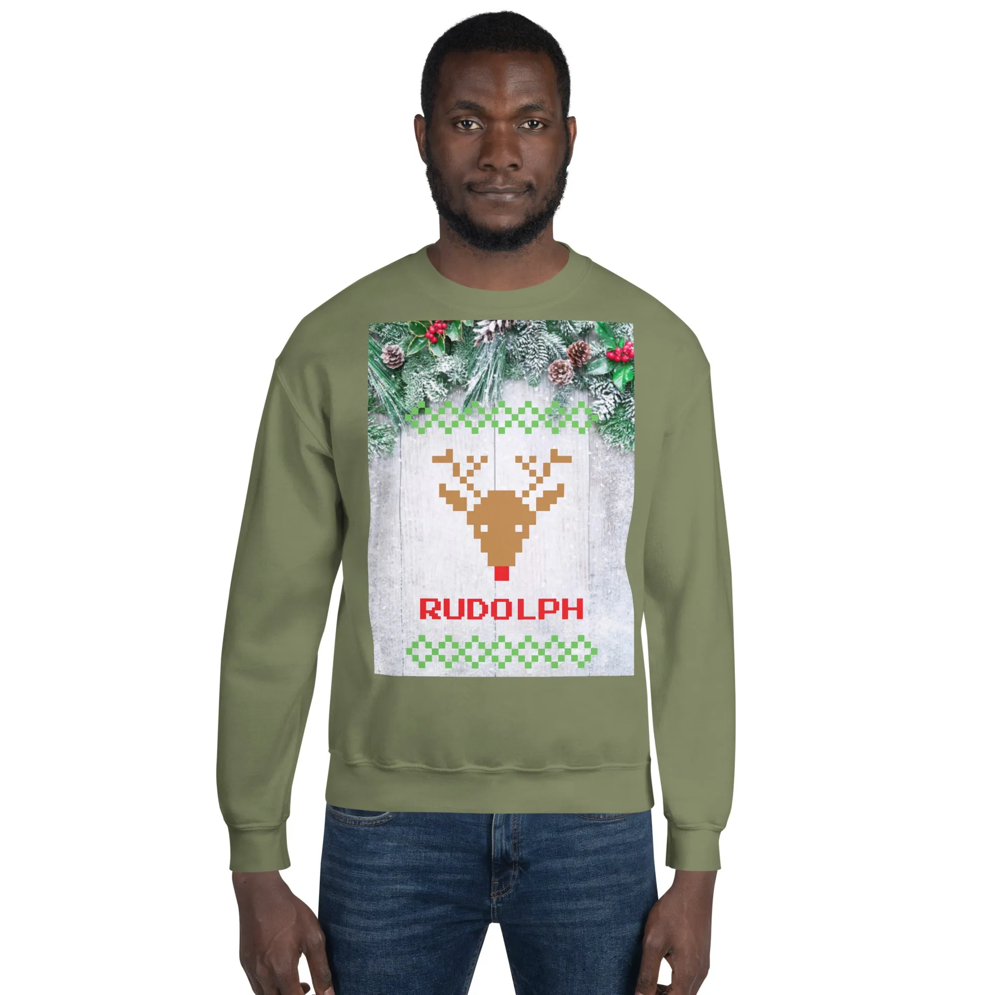 Rudolph Christmas Sweatshirt (Glamourange Christmas Sweatshirt Men)