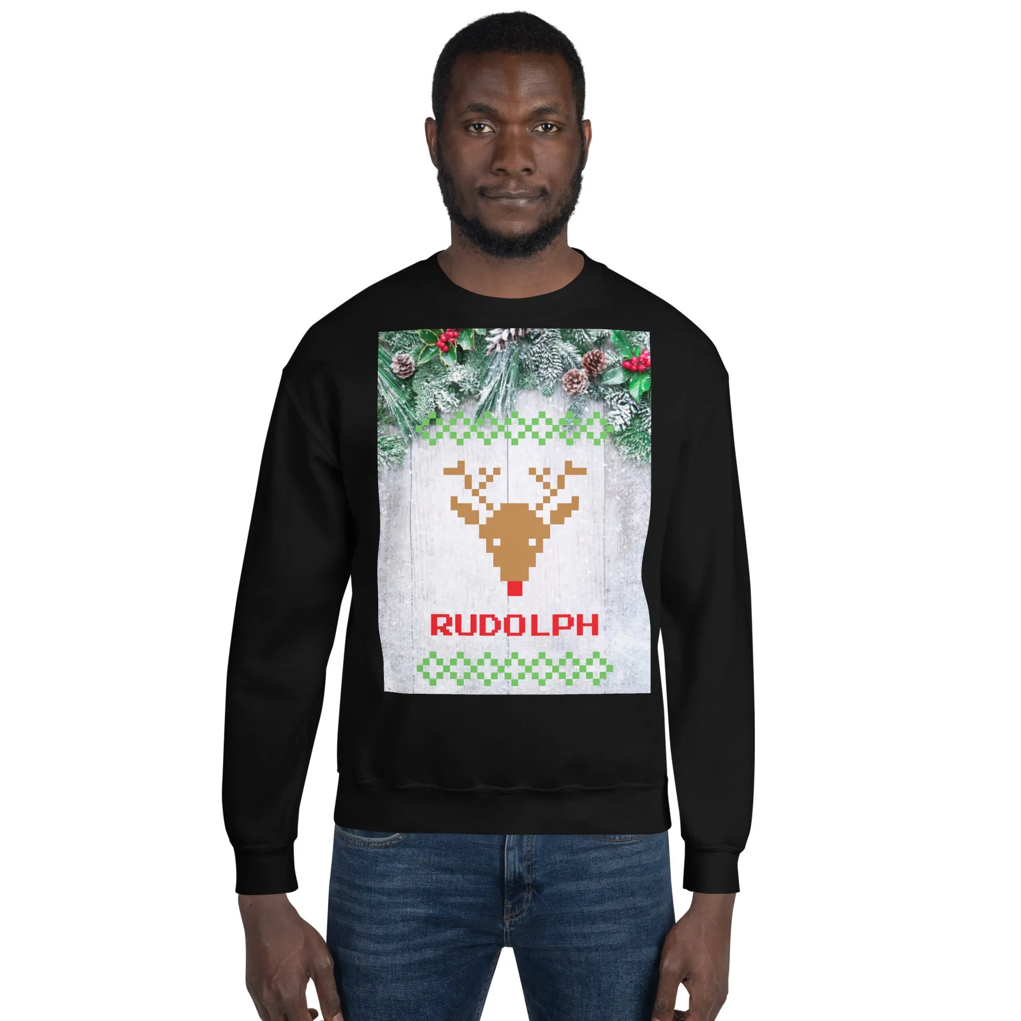 Rudolph Christmas Sweatshirt (Glamourange Christmas Sweatshirt Men)