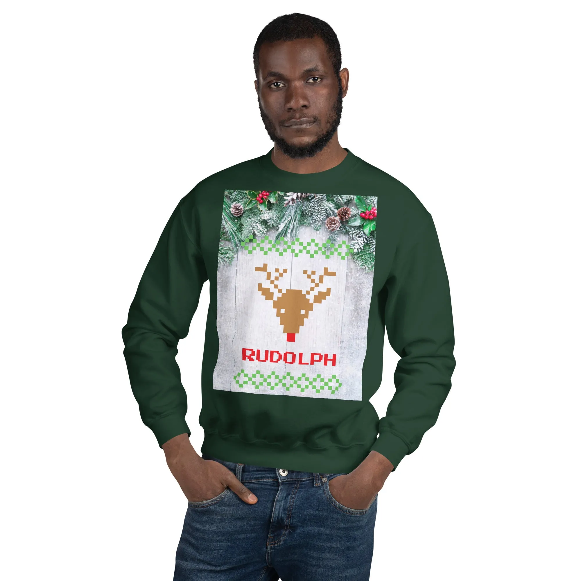 Rudolph Christmas Sweatshirt (Glamourange Christmas Sweatshirt Men)