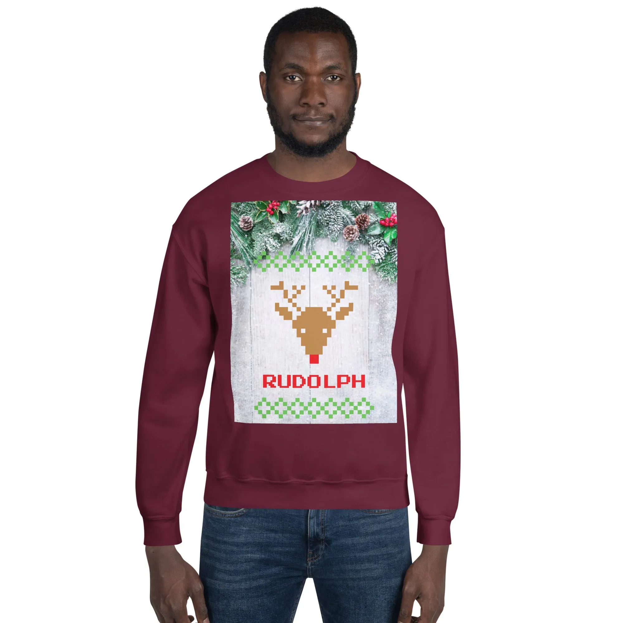Rudolph Christmas Sweatshirt (Glamourange Christmas Sweatshirt Men)