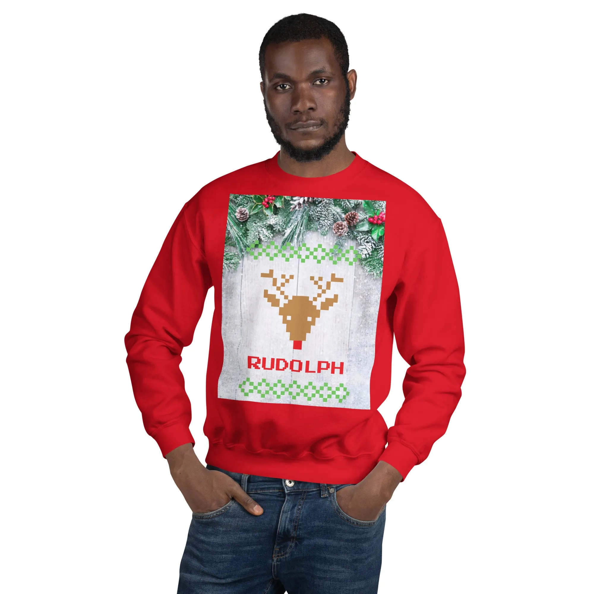 Rudolph Christmas Sweatshirt (Glamourange Christmas Sweatshirt Men)