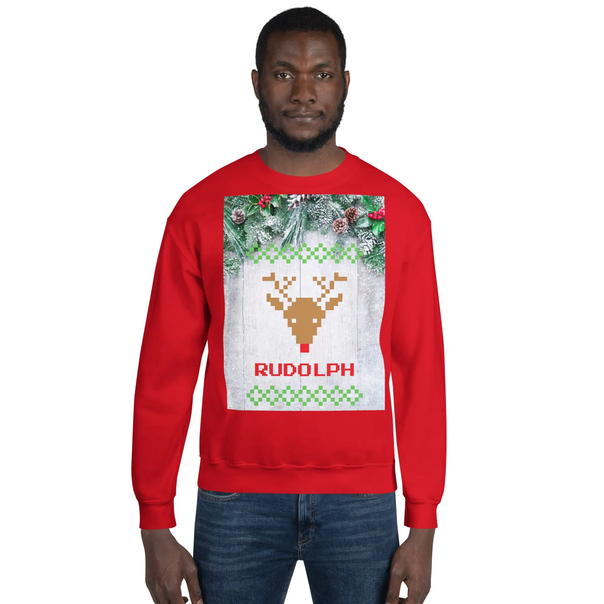 Rudolph Christmas Sweatshirt (Glamourange Christmas Sweatshirt Men)