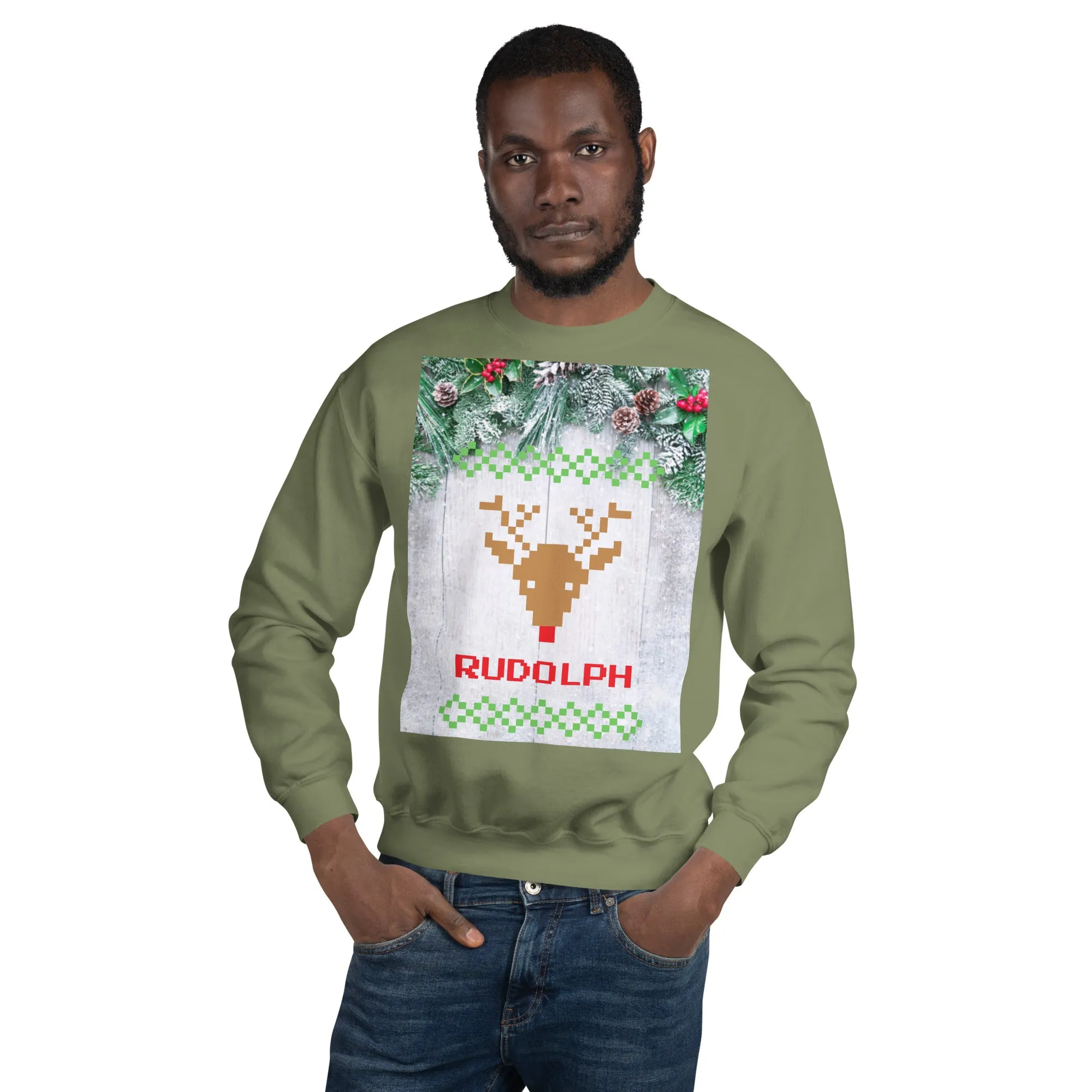 Rudolph Christmas Sweatshirt (Glamourange Christmas Sweatshirt Men)