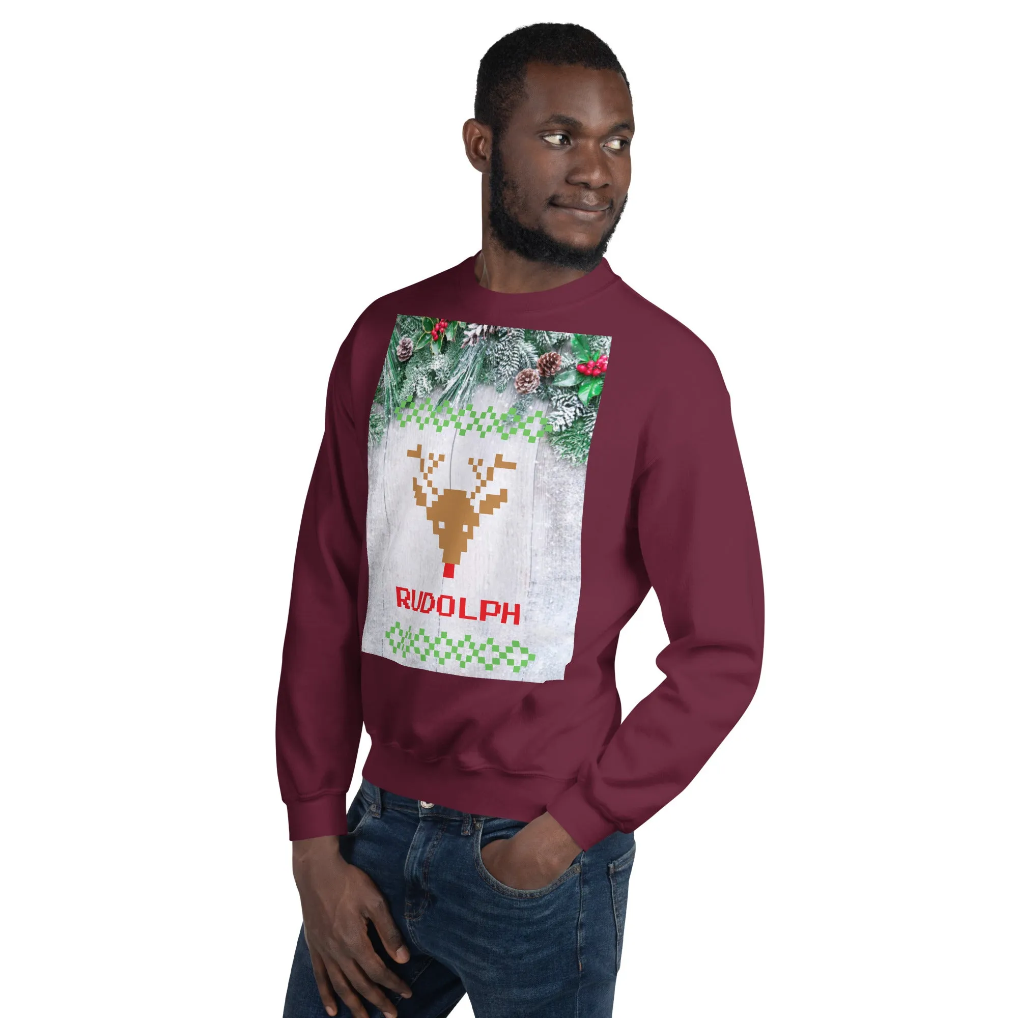 Rudolph Christmas Sweatshirt (Glamourange Christmas Sweatshirt Men)