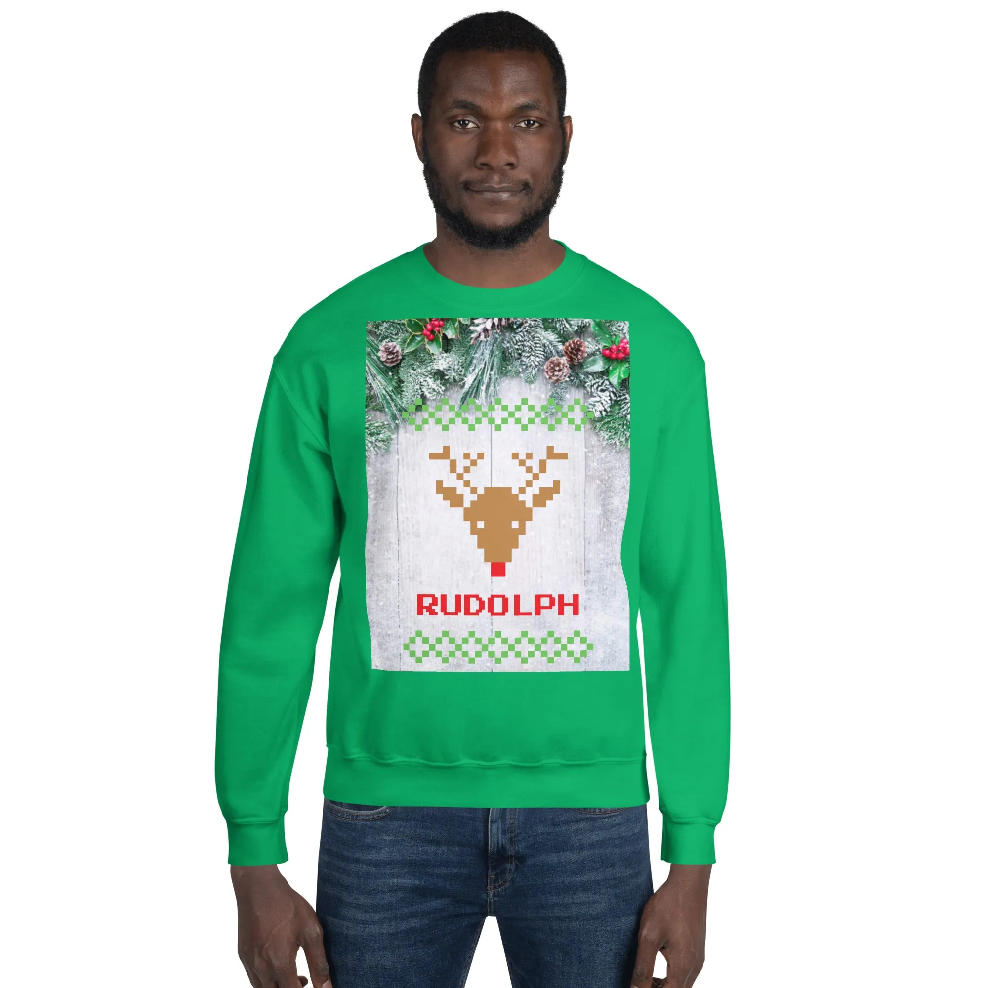 Rudolph Christmas Sweatshirt (Glamourange Christmas Sweatshirt Men)