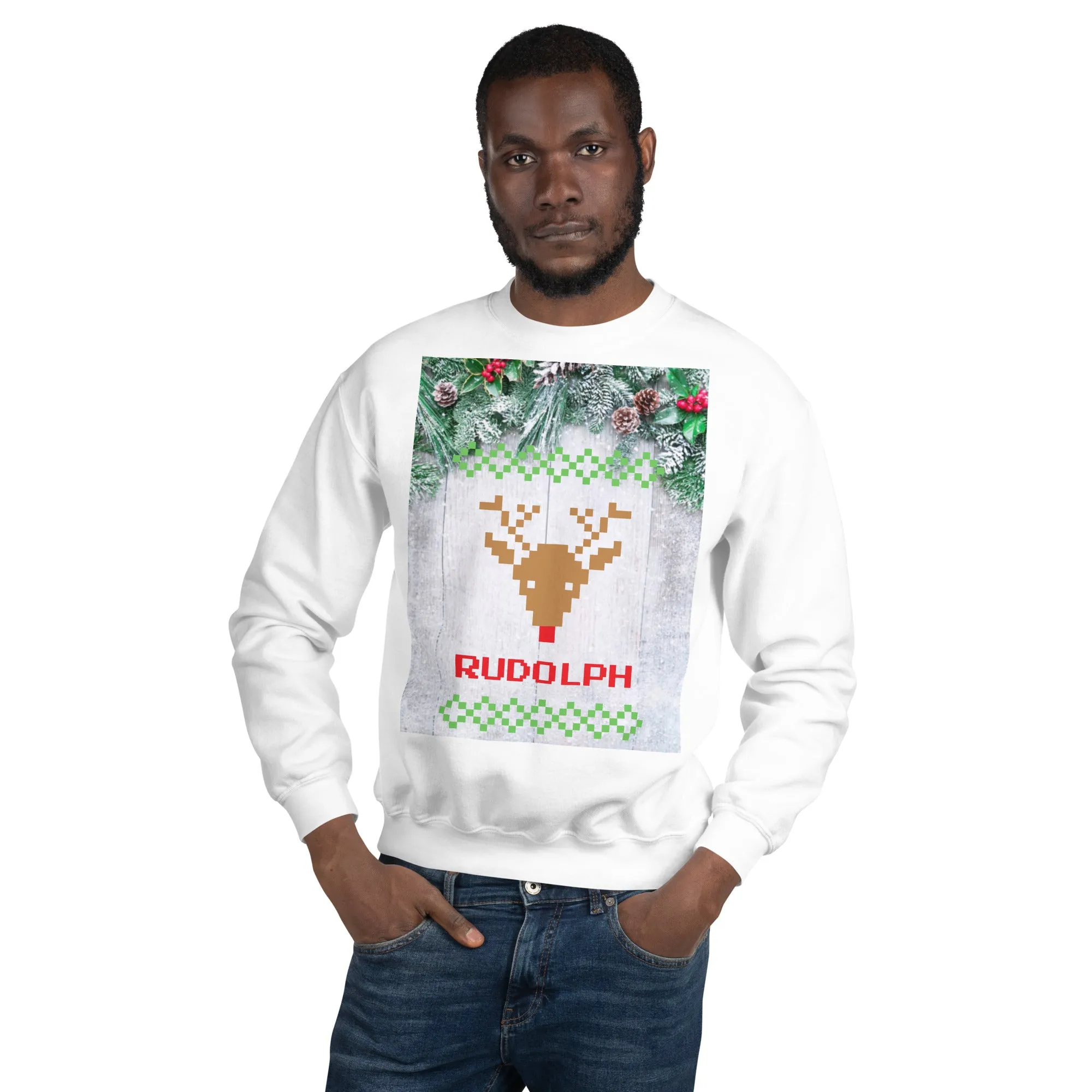 Rudolph Christmas Sweatshirt (Glamourange Christmas Sweatshirt Men)