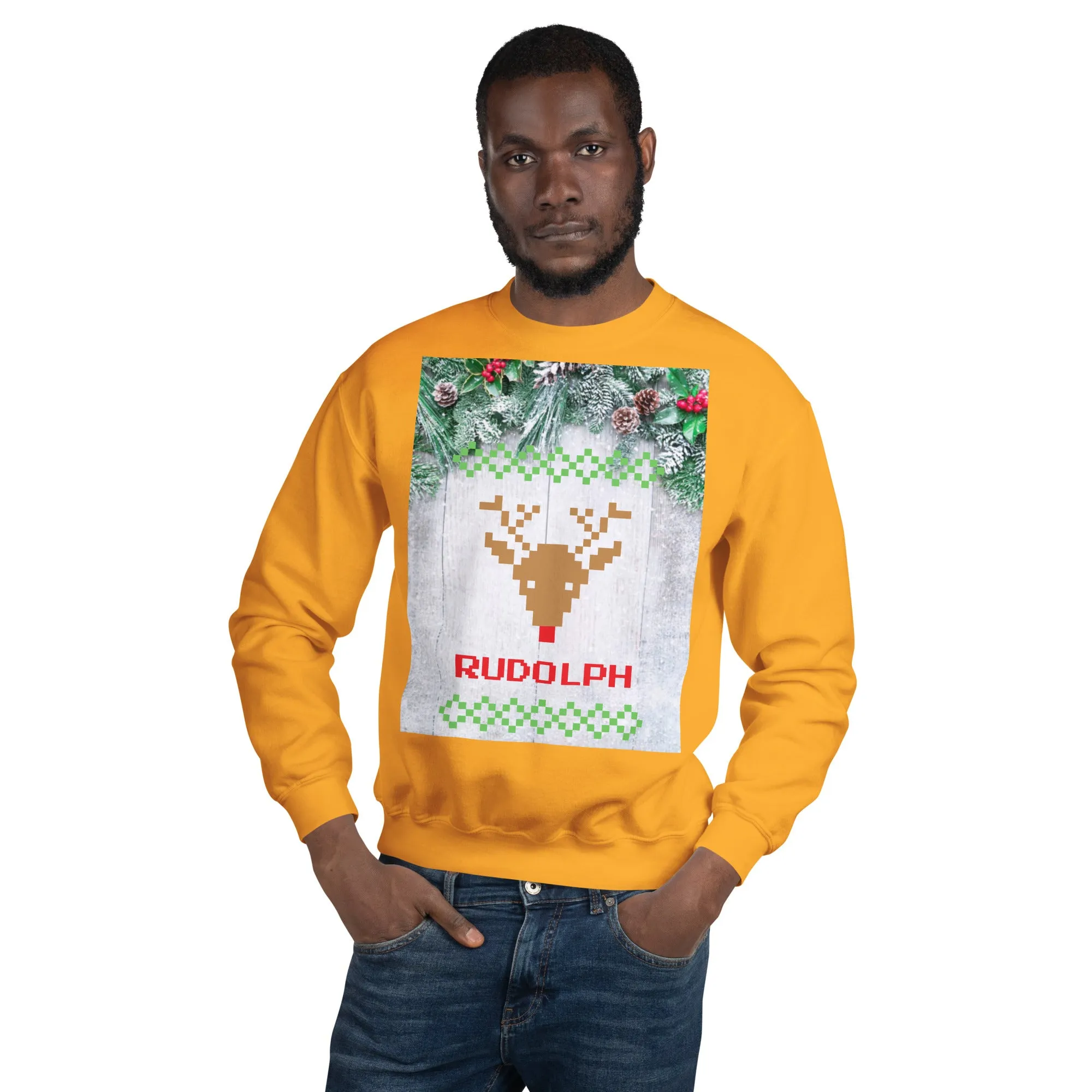 Rudolph Christmas Sweatshirt (Glamourange Christmas Sweatshirt Men)