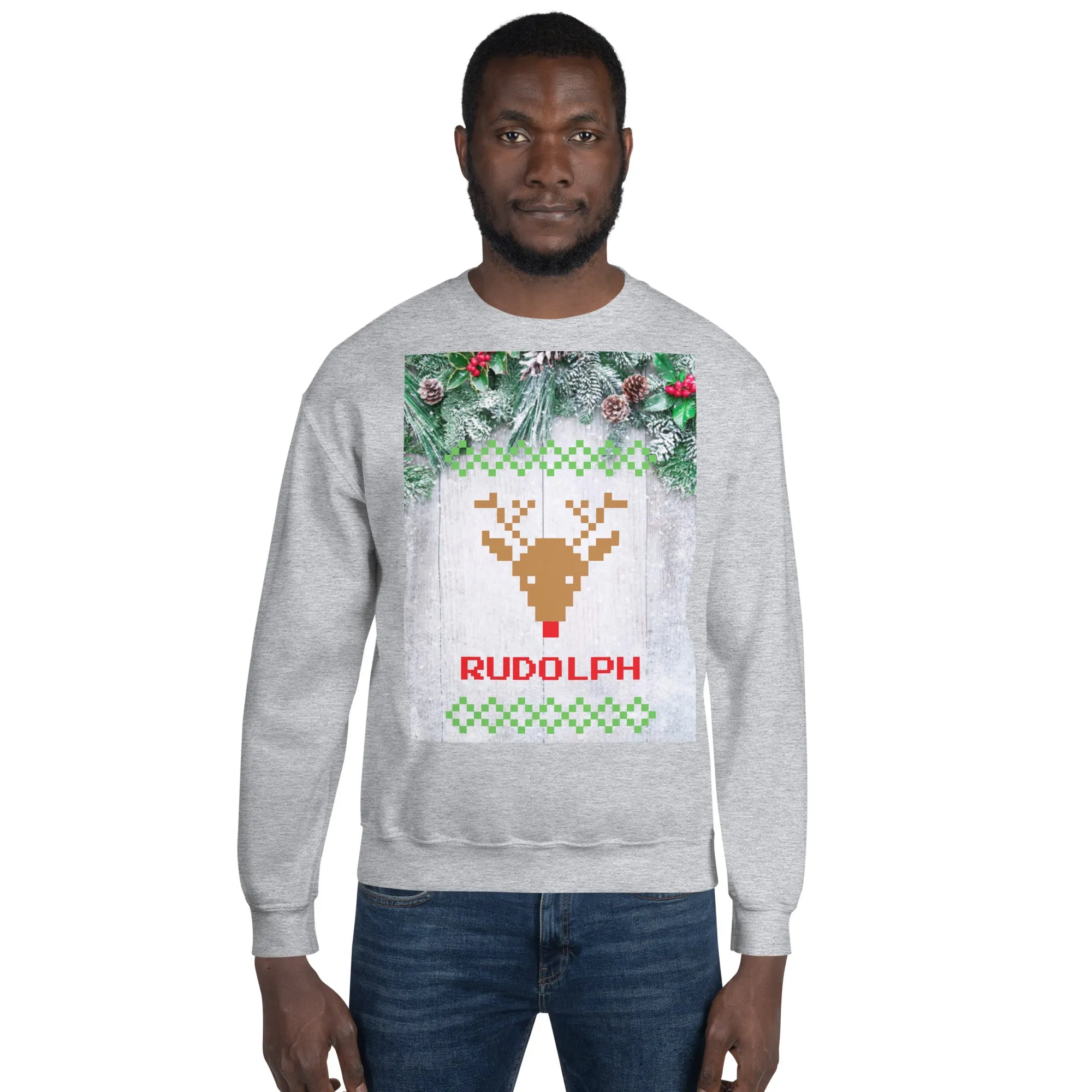 Rudolph Christmas Sweatshirt (Glamourange Christmas Sweatshirt Men)
