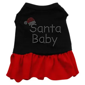 Santa Baby Rhinestone Dress Black with Red Lg (14)
