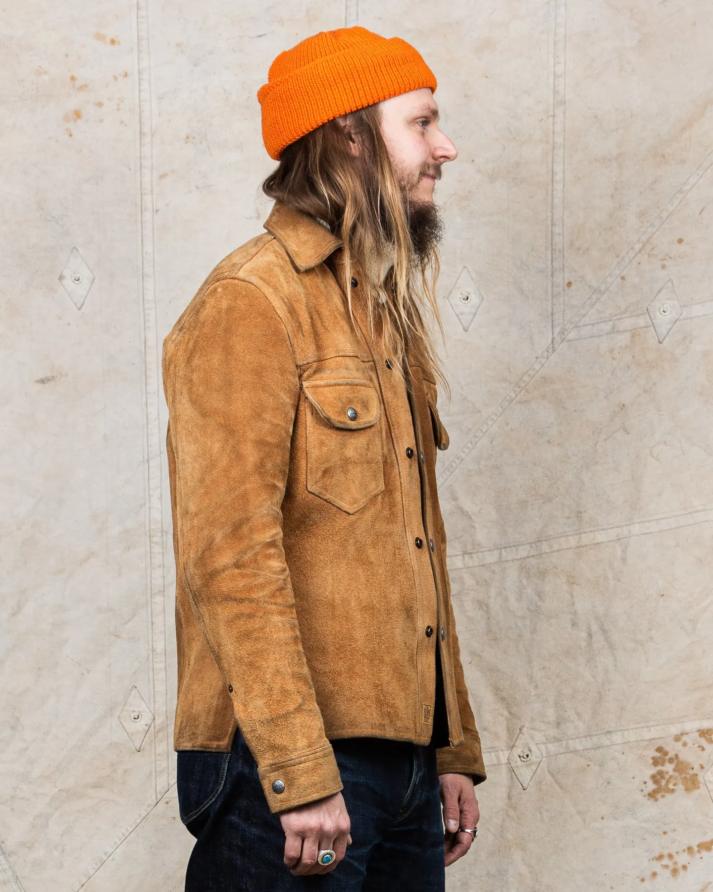Second Hand Indigofera Fargo Leather Jacket Cognac Rough-out