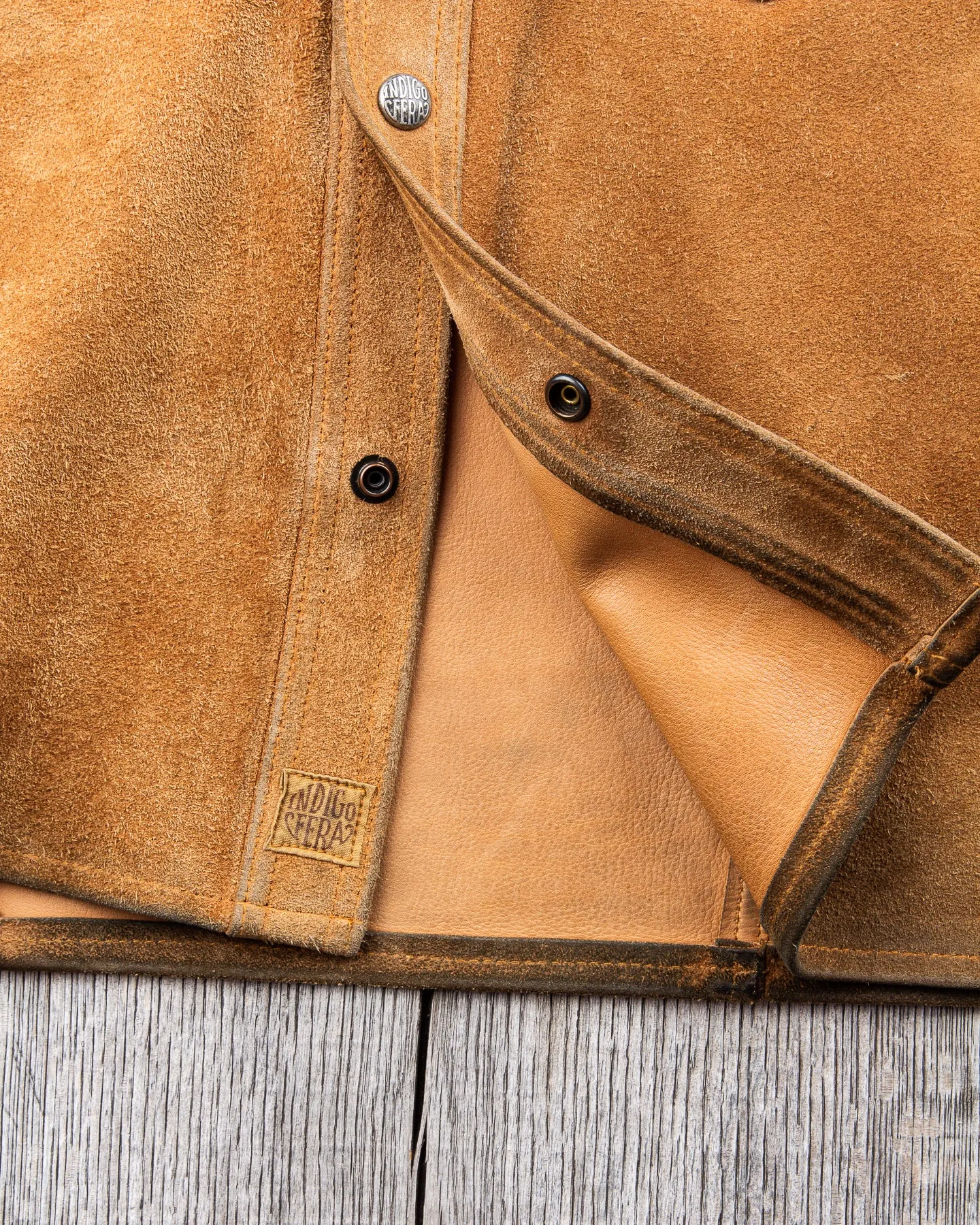 Second Hand Indigofera Fargo Leather Jacket Cognac Rough-out