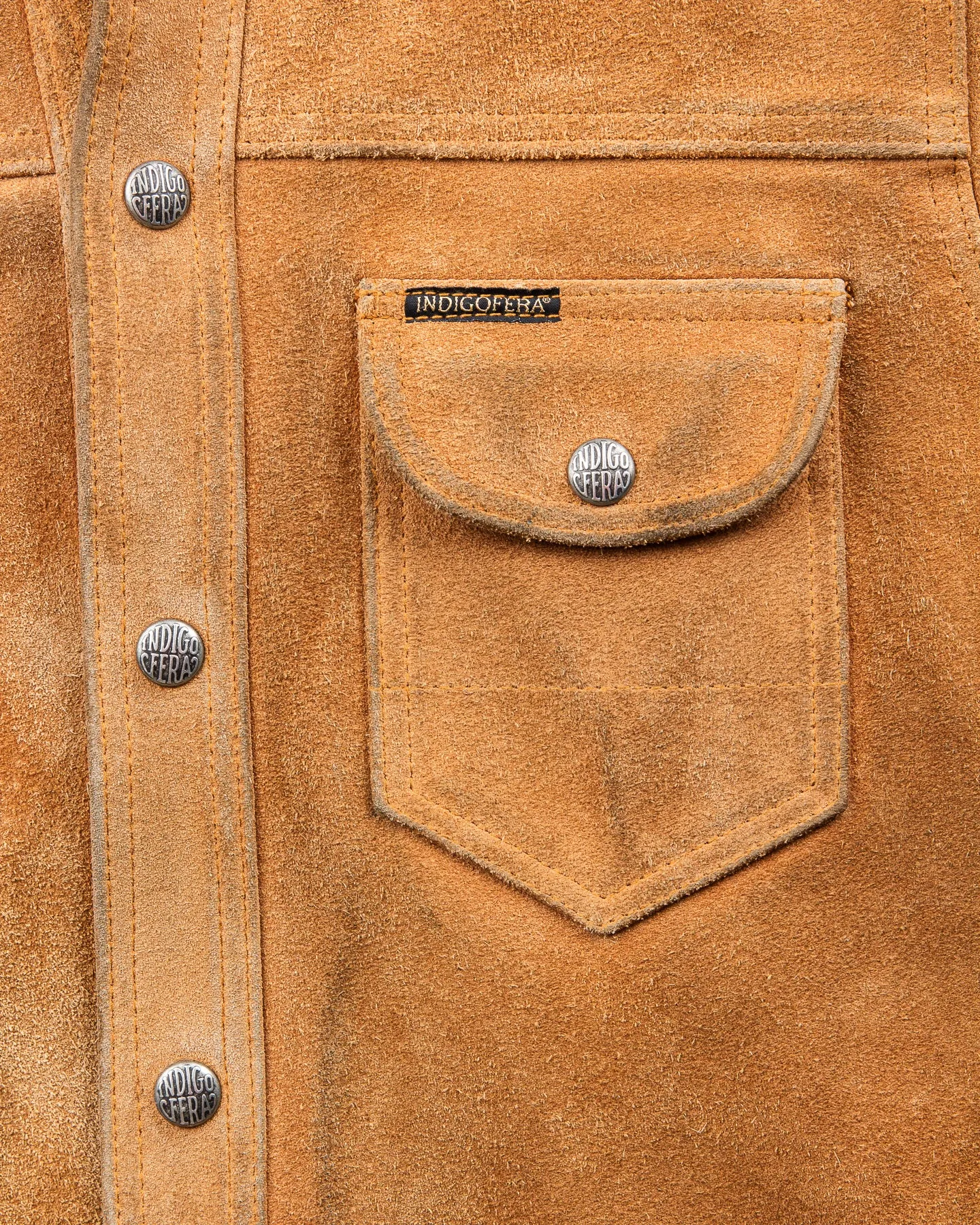 Second Hand Indigofera Fargo Leather Jacket Cognac Rough-out