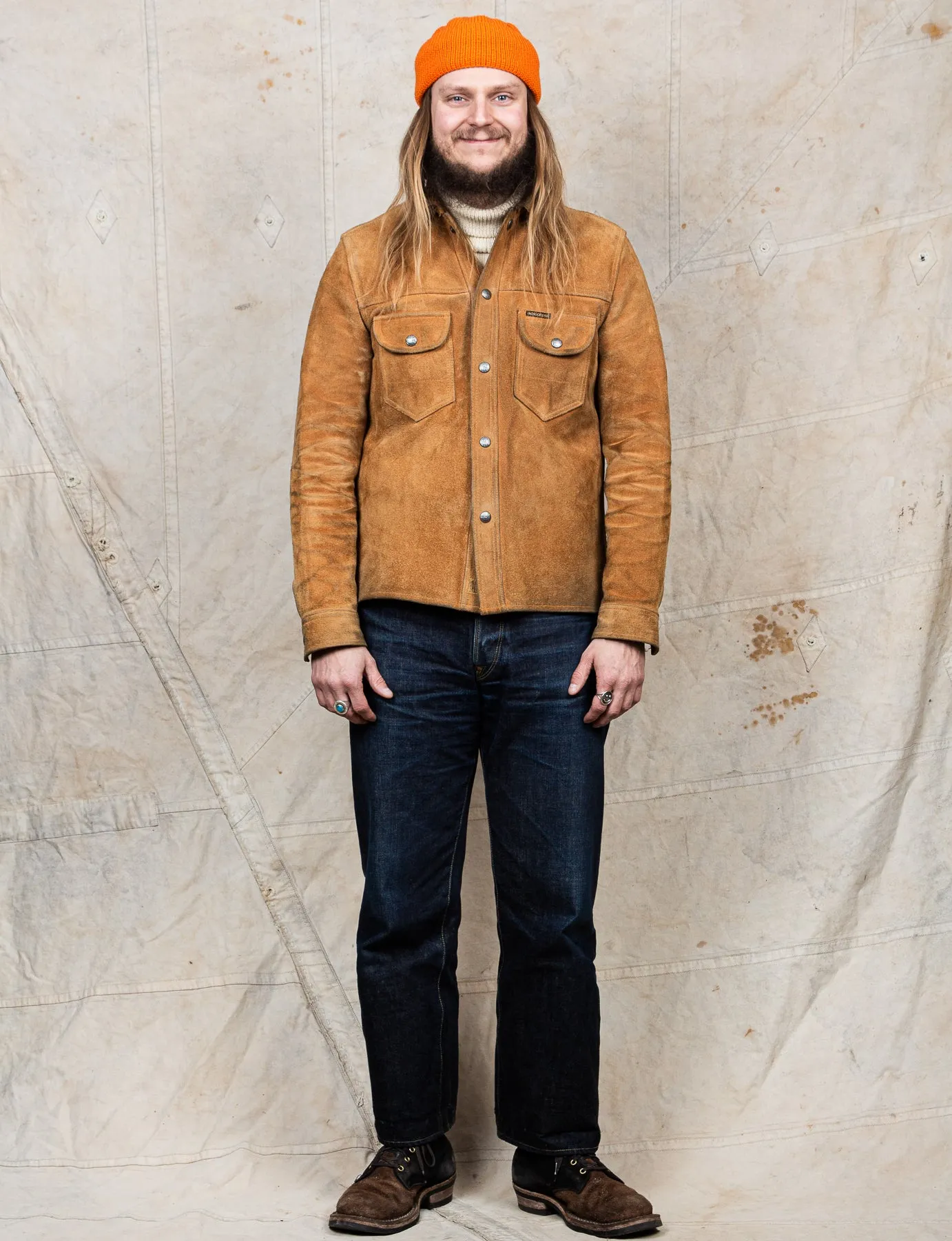 Second Hand Indigofera Fargo Leather Jacket Cognac Rough-out