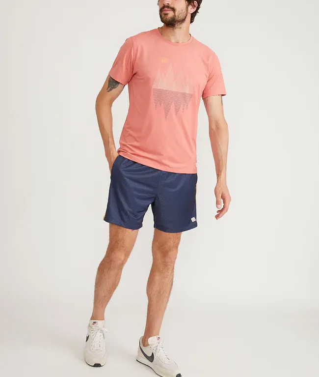 Side Stripe Mesh Short - Navy