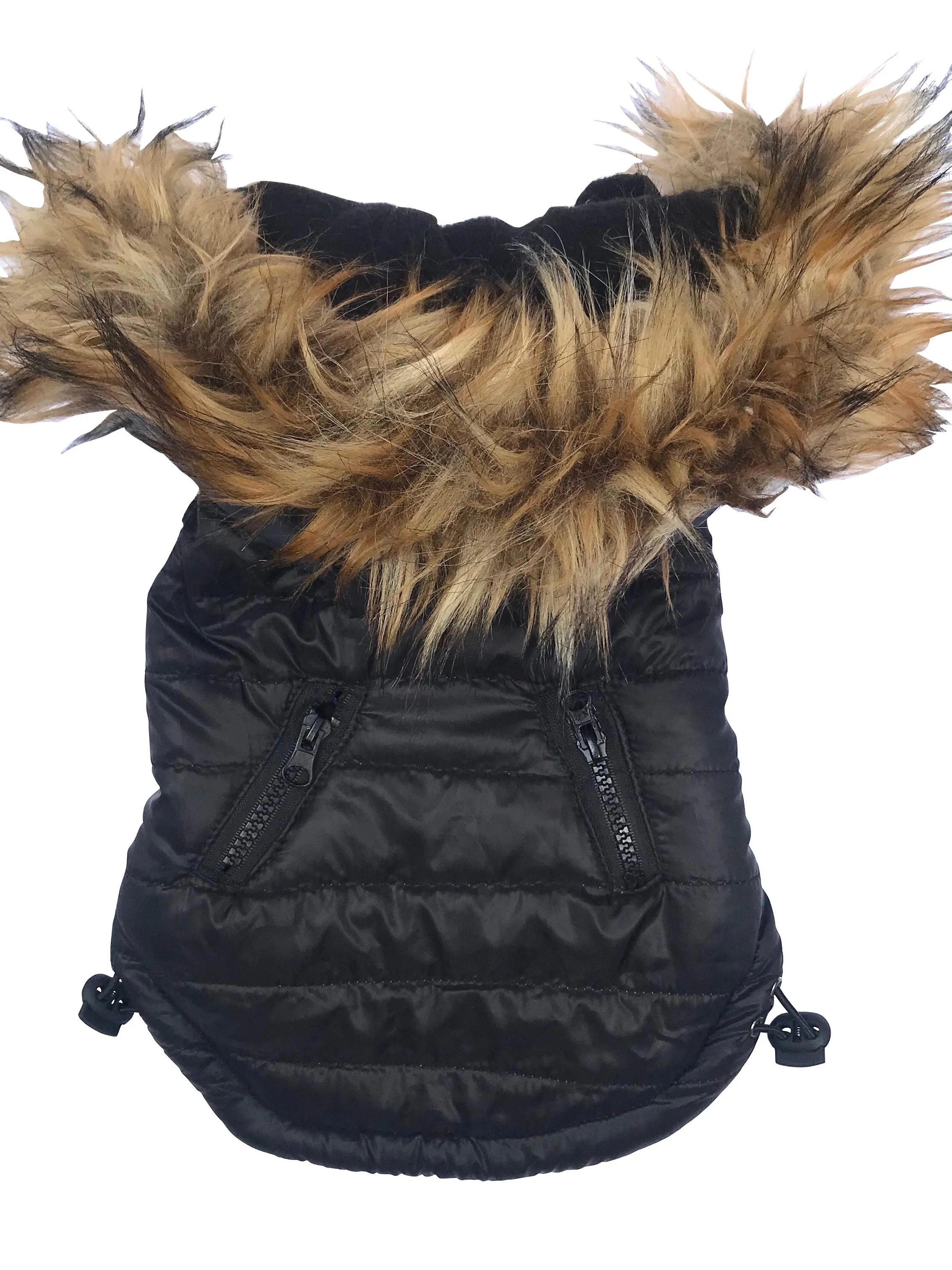 Ski Bunny Puffer with detachable hood, Shiny Black