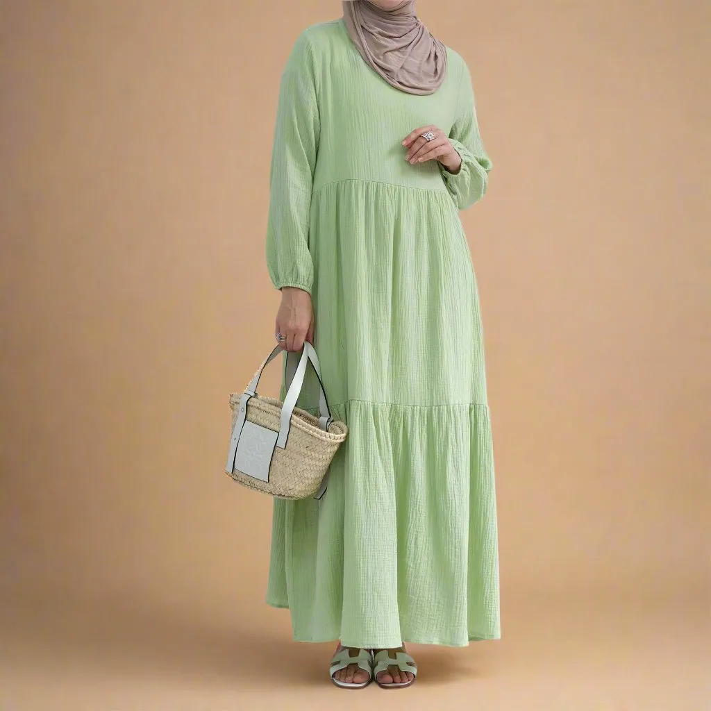 Sophie Comfortable cotton dress with  a belted waist