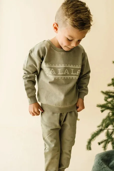 Sweatshirt aus Bio-Fleece - Fa La La